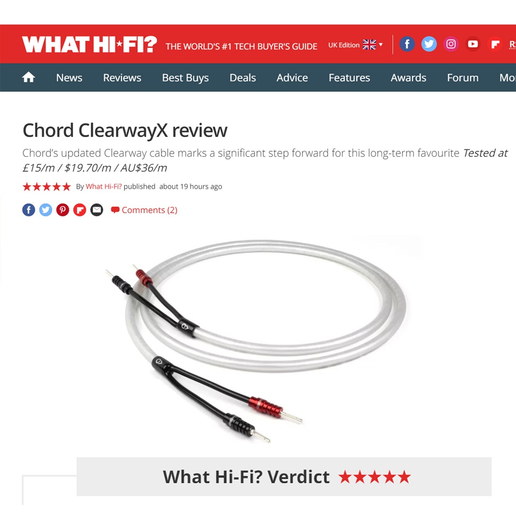 Chord ClearwayX Speaker Cable ban-ban Pair 4