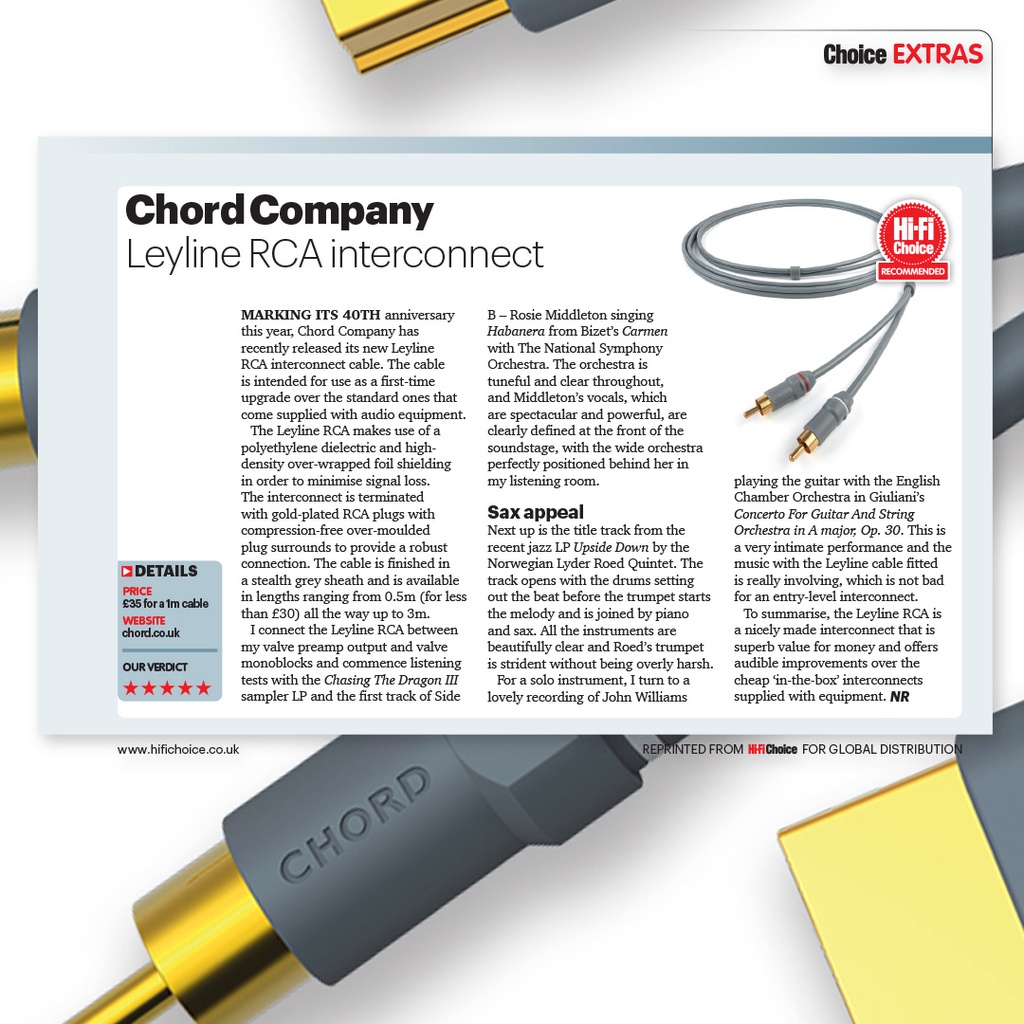Chord Leyline 2RCA to 2RCA 6