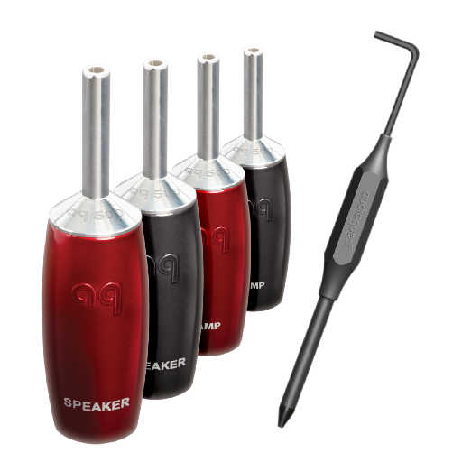 AudioQuest 500 Serie Bananenstecker Silber (6 Stk., Bi-Wiring)