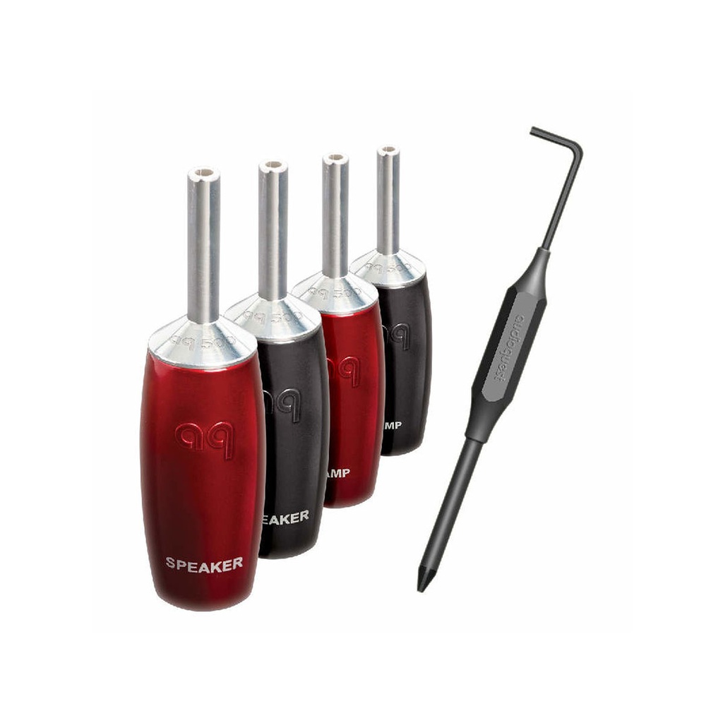 [BAN507FRS] AudioQuest 500 Serie Bananenstecker Silber (4 Stk.) (4 Stk.)